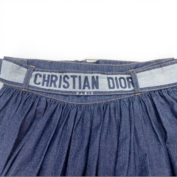 Dior Cotton Blue Logo Belt Long Skirt Denim main image 9